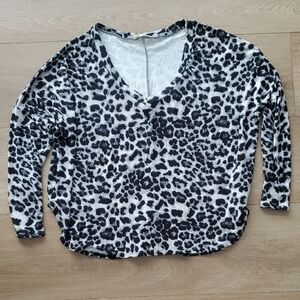 Leopard Print V-Neck Blouse- NWOT